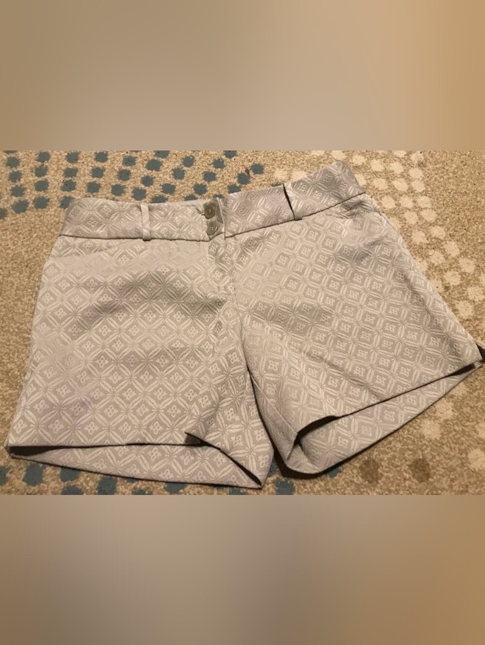The Limited White & Light Gray Patterned Womens Shorts